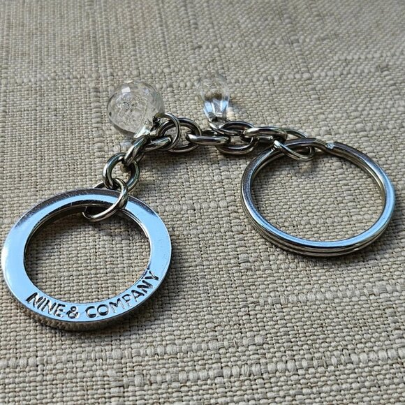 Nine & Company Key Chain Silver Tone Fashion Keys Holder Crystals Accent - Picture 2 of 10